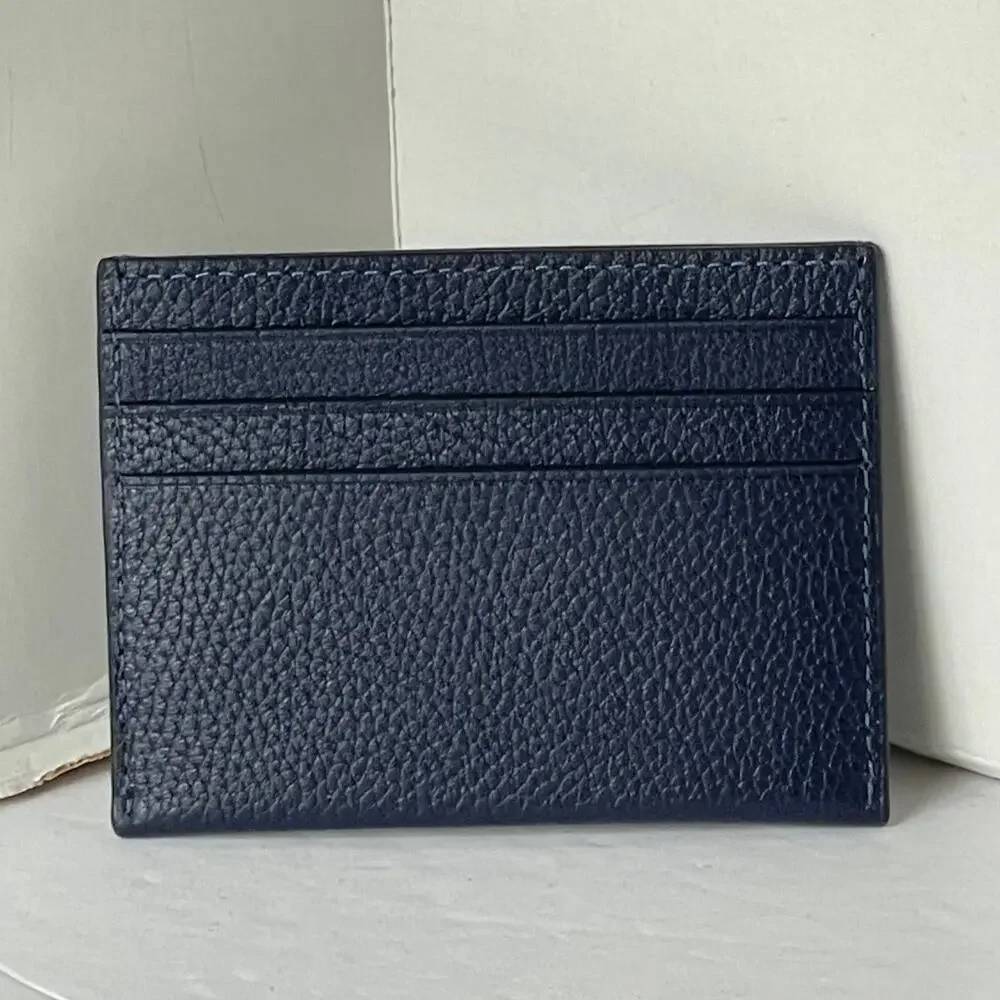 Coach CP275 Dark Navy Pebbled Leather Slim Card Case